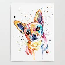 Maybe you would like to learn more about one of these? Chihuahua Tucker Colorful Watercolor Pet Portrait Painting Poster By Whitehouseart Society6