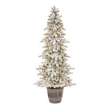 There is a metallic thread in the navy background that shines in the light. Home Decorators Collection 6 5 Ft Risch White Pine Potted Heavy Flocked Led Pre Lit Artificia Pencil Christmas Tree Potted Christmas Trees Slim Christmas Tree