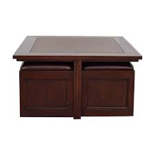 Two or more side by side gives you flexibility for entertaining as well as for everyday life. 82 Off Macy S Macy S Cherry Wood Square Coffee Table With Seat Storage Tables