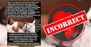 No Rhesus Factor Affects Everyone It S Not About Being Black Or White Africa Check