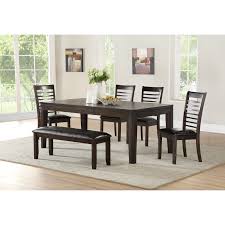 6 piece table and chair set with bench