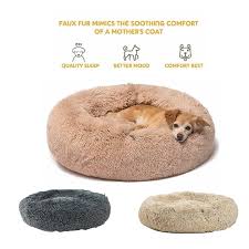 Whether they like to sprawl out or nestle in, our specially designed oversized rim my golden retriever tilley suffers from noise anxiety and rarely sleeps on her thick dog mat but on unwrapping her new pet calming bed she jumped. Buy Pet Calming Bed Round Nest Warm Soft Plush Comfortable Shag Vegan Fur Donut At Affordable Prices Free Shipping Real Reviews With Photos Joom