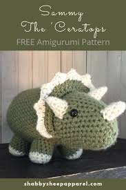Free Amigurumi Pattern Cute Quick And Easy Crochet Dinosaur Triceratops Crochettriceratops Crochet Easy Crochet Animals Crochet Dinosaur Amigurumi Pattern