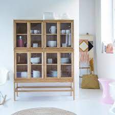 Tikamoon Alex Mindi Wood Double Cabinet 120 Mobili Cucina Legno Arredamento Vetrine