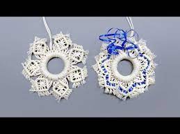 Diy Christmas Decorations 2 Snowflake Ornaments Macrame School Youtube Macrame Patterns Tutorials Macrame Patterns Handmade Christmas Ornaments