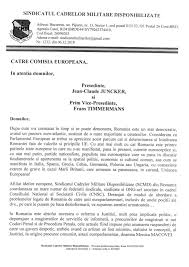 Acasă etichete sindicatul cadrelor militare disponibilizate. Sindicatul Cadrelor Militare Disponibilizate Scmd Adresa Catre Presedintele Si Prim Vice Presedintele Comisiei Europene