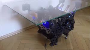 Perfect furniture for the motor enthusiast. V6 Engine Block Table With Rgb Led S Flash To The Beat Of Music Youtube