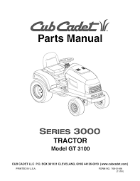 Upgrade your lawn care with a new trimmer this year & make your lawn beautiful. Cub Cadet Parts Manual Model No Gt 3100 And 28 Similar Items