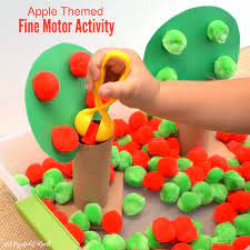 58 fine motor activities for the pre k classroom to help fine motor skills development in preschool & toddler children during first years of early learning. This Apple Themed Fine Motor Activity Combines Early Math Colors And Fine Motor Skills Fine Motor Activities Early Childhood Activities Preschool Fine Motor