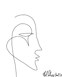 Don't worry about erasing mistakes at this stage. One Line Drawing Of Profile 1 Artwork Line Art Drawings Abstract Face Art Line Drawing