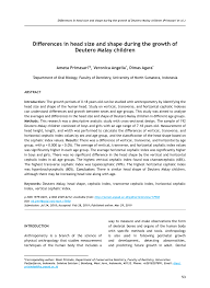 Elisabetta belloni has worked in diplomatic missions. Pdf Differences In Head Size And Shape During The Growth Of Deutero Malay Children