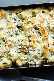 Baked Spanakopita Pasta With Greens And Feta Recipe Recipe Feta Recipes Recipes Feta Pasta