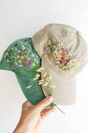 Digital Download Mire Made Embroidery Pattern Make Your Own Embroidered Hat Wildflower Desig Embroidery Patterns Hat Embroidery Embroidery Flowers Pattern