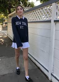 Shop tennis sweatshirts created by independent artists from around the globe. Brandymelville Y2k Preppy Indie Tennis Skirt White Navy Blue Golf Collar Polo Sweatshirt Paris French F Tennis Skirt Outfit Blue Sweatshirt Outfit Polo Outfit