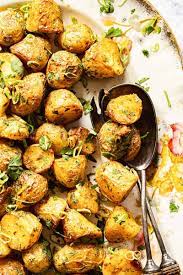 These Perfectly Spiced Baby Potatoes Are Quickly Roasted For A Crispy Skin With A Fluffy Baby Potato Recipes Roasted Baby Potato Recipes Roasted Baby Potatoes