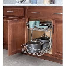 Perfect for organizing your lower kitchen cabinets. Closetmaid Two Tier Nickel Pull Out Cabinet Organizer On Sale Overstock 15408866