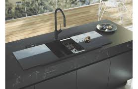 A pure quartz, marble, granite, or slate kitchen sink will cost at least $1000, not including installation. Oliveri St Bl1566gt Black Double Bowl Glass Top Sink At The Good Guys
