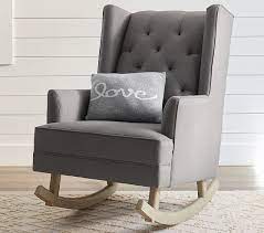 Modern Tufted Wingback Convertible Rocker Ottoman Pottery Barn Kids Rocking Chair Upholstered Kids Chair Chair And Ottoman