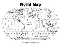 Black And White Picture With Color Grid Lines A Grid On Our Earth An Exploration On Map Grids Layers Of Learning Geography For Kids Blank World Map Map Skills