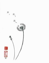 Original Art Dandelion Japanese Sumi E Asian Painting Wall Decor Home Decor Black And White Minimalist Art Gift For Her Japanese Art Ink Japanese Art Styles Asian Painting
