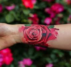 Watercolor Wrist Rose Tattoo Bilek Dovmesi Kirmizi Gul Rose Tattoos On Wrist Rose Tattoos For Women Wrist Tattoos For Women