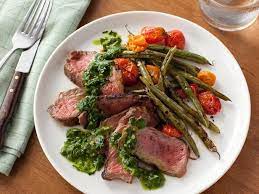 Grilled Steak With Green Beans Tomatoes And Chimichurri Sauce Food Network Kitchen Food Net Food Network Recipes Healthy Weeknight Dinners Healthy Recipes