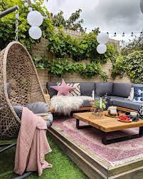 The rug is the interior designer's best friend. Garden I Had To Pack Up Our Little Cosy Corner Of The Garden Today So Lanterns Are Gone I Took The R Outdoor Furniture Sets Outdoor Seating Areas Home Decor