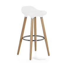 tabouret de bar blanc avec pieds en hetre massif jade tabouret tabourets hauts chaises tabourets consoles tabouret de bar tabouret de bar blanc tabouret