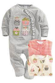 Newborn Sleepwear Baby Sleepwear And Infantwear Next Cupcake Sleepsuits Three Pack Ezibuy Australia Newborn Outfits Baby Clothes Baby Boy Outfits
