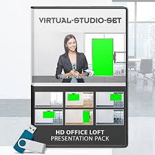 This premium virtual reality news set contains note that this is a premium set; Amazon Com Virtual Studio Set Office Loft Presentation Pack For Green Screen Productions