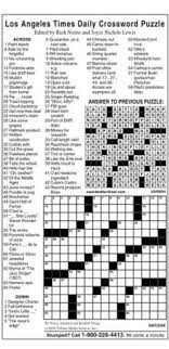 Maybe you would like to learn more about one of these? Today S Los Angeles Times Crossword Puzzle