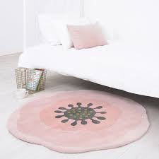 Wir sind profis wenn es. Runder Teppich Anemone Aus Rosa Baumwolle Lilipinso