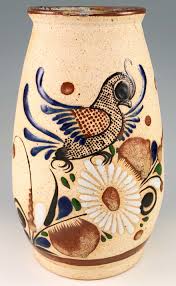 Email me if you are interested. Tonala Mexican Pottery Vase Bird Flowers Hand Painted Enamel Etsy Mexican Pottery Sign Art Pottery Vase