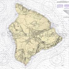 Hawaii Island Of Hawaii Nautical Chart Decor