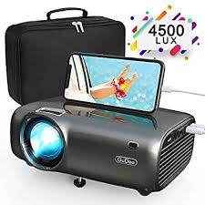 Amazon Com Gudee Mini Proyector Proyectores De Video Portatiles Con 4000 Lux Proyector De Cine En Casa De 200 Pulg In 2020 Movie Projector Projector Video Projector
