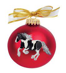 Dated 2020 in original box. Amazon Com Gypsy Vanner Cob Drum Horse Hand Painted Christmas Ornament Can Be Personalized With Name Handmade
