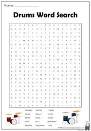 drums word search monster word search