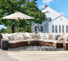 Study at home in style. Palmetto All Weather Wicker Armless Outdoor Sectional Set Honey Pottery Barn