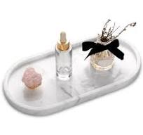 Amazon.com: Bandeja ovalada de mármol para tocador de baño, bandeja de  mármol natural de lujo para el hogar, cocina, baño, bandejas decorativas de  ...