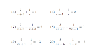 Equations With Algebraic Fractions Worksheet With Solutions Fractions Worksheets Equations Fractions