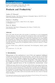 Products and Productivity