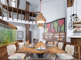 I show how to make and install a dining room banquette using the kreg jig. Modern Dining Room Built Into The Kitchen Space Large Dining Wooden Table For Eight People 3d Render Stock Photo Picture And Royalty Free Image Image 60563981
