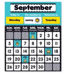 pocket chart monthly calendar black by