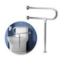 Handicap Rails Grab Bars Bathroom Toilet Safety Rails Support for Elderly Seniors Handicap Toilet Rails Support Assist Stainless Steel Grab Bars for ...