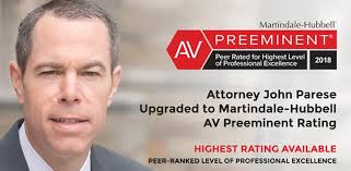 Attorney John Parese Has Achieved the Highest Possible Rating From  Martindale-Hubbell®