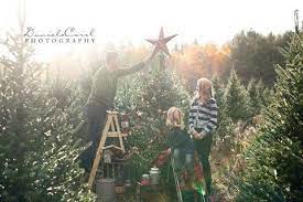 Outdoor Christmas Tree Farm Family Pictures Christmas Mini Session Ideas Tree Farm Photo Shoot Holiday Photoshoot Christmas Photoshoot