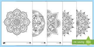 Mandala Themed Mindfulness Colouring Pages Teacher Made Mindfulness colouring sheet pdf mandala flowers difficult.
