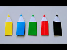 Origami Pensil Cara Membuat Pensil Dari Kertas Origami Youtube