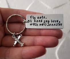 Personalized Fly Safe I Need You Here Engraved Keychain With Airplane Charm Gift For Pilot Flight Attendant Aviation Crew Frequent Traveller Pilot Gifts Fly Safe Gifts For Husband