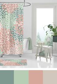 Home Decor Bathroom Colors Coral And Green Bathroom Floral Shower Curtain Ideas In 2020 Mint Green Bathroom Decor Mint Green Bathrooms Coral Bathroom Decor